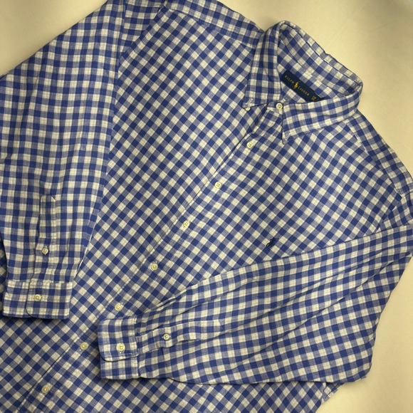 Ralph Lauren Other - Ralph Lauren Mens 2XB Blue White Gingham Button Down Shirt Long Sleeve Cotton